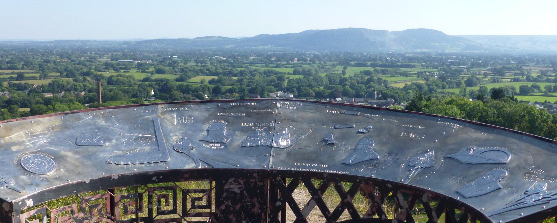 View from the toposcope on Llanymynech Hill, looking towards the Breiddens